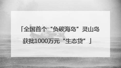 全国首个“负碳海岛”灵山岛获批1000万元“生态贷”