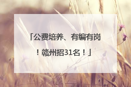 公费培养、有编有岗！赣州招31名！