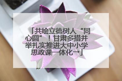 共绘立德树人“同心圆”！甘肃多措并举扎实推进大中小学思政课一体化→
