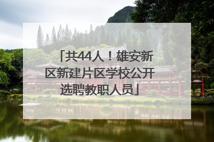 共44人！雄安新区新建片区学校公开选聘教职人员