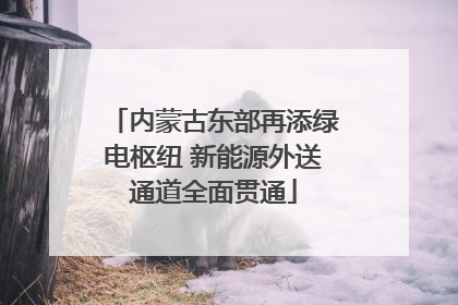 内蒙古东部再添绿电枢纽 新能源外送通道全面贯通