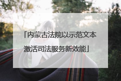 内蒙古法院以示范文本激活司法服务新效能