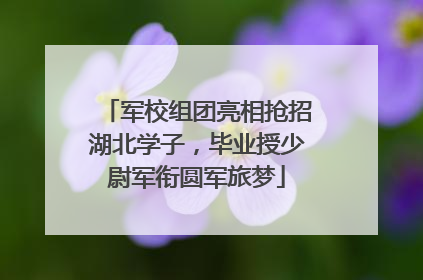 军校组团亮相抢招湖北学子，毕业授少尉军衔圆军旅梦