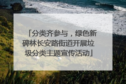 分类齐参与，绿色新碑林长安路街道开展垃圾分类主题宣传活动