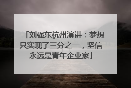 刘强东杭州演讲：梦想只实现了三分之一，坚信永远是青年企业家