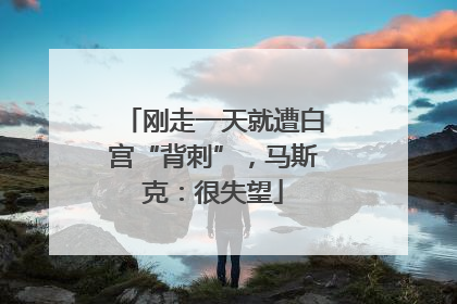 刚走一天就遭白宫“背刺”，马斯克：很失望