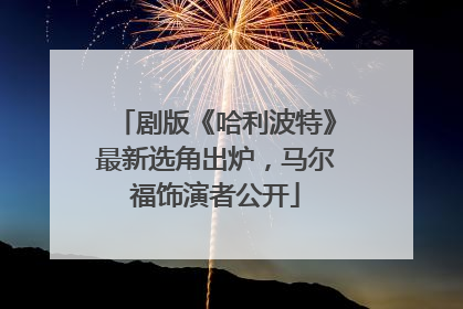 剧版《哈利波特》最新选角出炉，马尔福饰演者公开