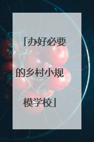 办好必要的乡村小规模学校