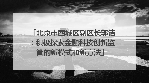 北京市西城区副区长郭洁：积极探索金融科技创新监管的新模式和新方法