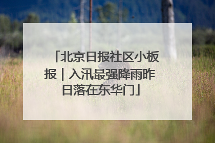 北京日报社区小板报｜入汛最强降雨昨日落在东华门