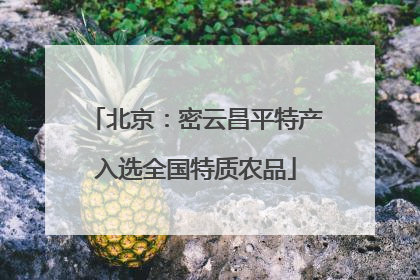 北京：密云昌平特产入选全国特质农品