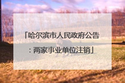 哈尔滨市人民政府公告：两家事业单位注销