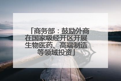 商务部：鼓励外商在国家级经开区开展生物医药、高端制造等领域投资