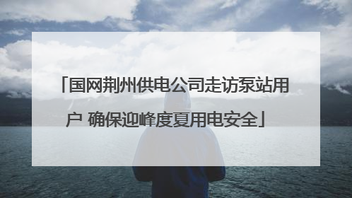 国网荆州供电公司走访泵站用户 确保迎峰度夏用电安全