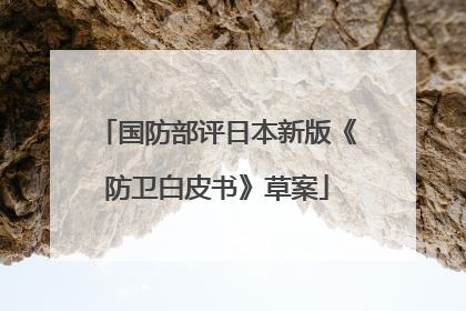 国防部评日本新版《防卫白皮书》草案