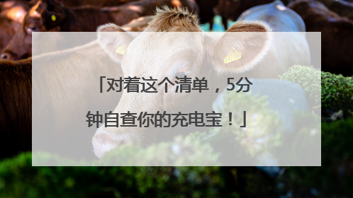 对着这个清单，5分钟自查你的充电宝！