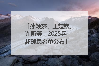 孙颖莎、王楚钦、许昕等，2025乒超球员名单公布