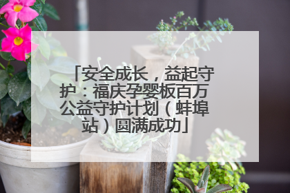 安全成长，益起守护：福庆孕婴板百万公益守护计划（蚌埠站）圆满成功