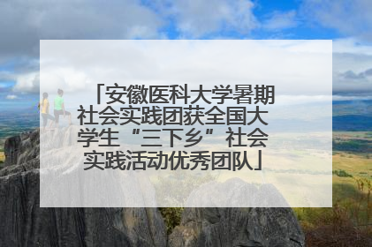安徽医科大学暑期社会实践团获全国大学生“三下乡”社会实践活动优秀团队