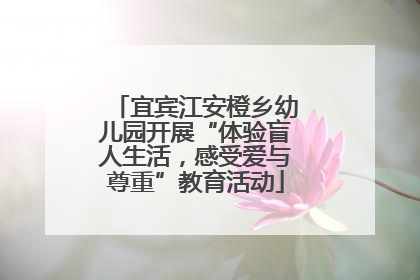 宜宾江安橙乡幼儿园开展“体验盲人生活，感受爱与尊重”教育活动