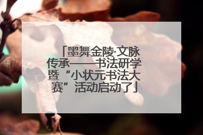 墨舞金陵·文脉传承——书法研学暨“小状元书法大赛”活动启动了