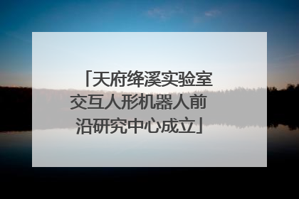 天府绛溪实验室交互人形机器人前沿研究中心成立