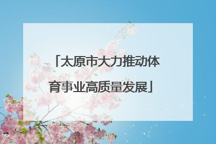 太原市大力推动体育事业高质量发展