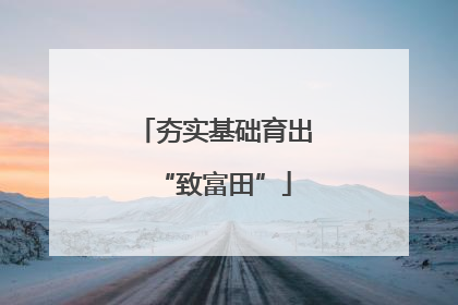 夯实基础育出“致富田”