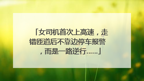 女司机首次上高速，走错匝道后不靠边停车报警，而是一路逆行……