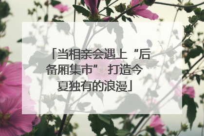 当相亲会遇上“后备厢集市” 打造今夏独有的浪漫