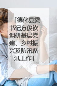 德化县委书记方俊钦调研基层党建、乡村振兴及防汛备汛工作