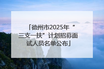 德州市2025年“三支一扶”计划招募面试人员名单公布