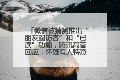 微信被猜测推出“朋友圈访客”和“已读”功能，腾讯高管回应：怀疑有人特意反复翻炒流量