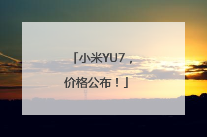 小米YU7，价格公布！