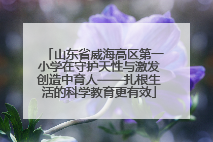 山东省威海高区第一小学在守护天性与激发创造中育人——扎根生活的科学教育更有效