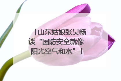 山东姑娘张昊畅谈“国防安全就像阳光空气和水”