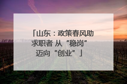 山东：政策春风助求职者 从“稳岗”迈向“创业”