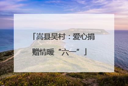 嵩县吴村：爱心捐赠情暖“六一”