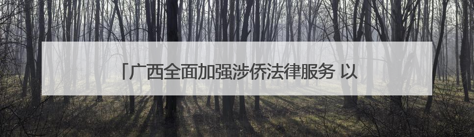 广西全面加强涉侨法律服务 以法治之光护侨益聚侨力暖侨心