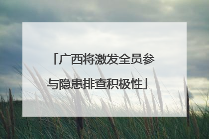 广西将激发全员参与隐患排查积极性