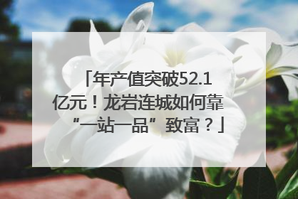 年产值突破52.1亿元！龙岩连城如何靠“一站一品”致富？