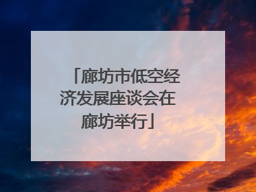 廊坊市低空经济发展座谈会在廊坊举行