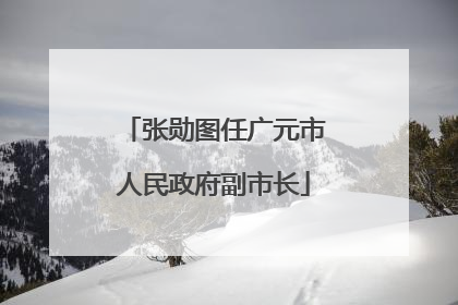 张勋图任广元市人民政府副市长