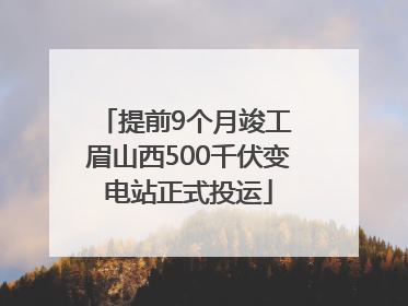 提前9个月竣工 眉山西500千伏变电站正式投运