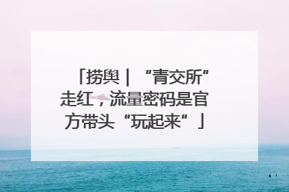 捞舆｜“青交所”走红，流量密码是官方带头“玩起来”