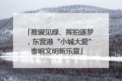 推窗见绿、挥拍逐梦，东营港“小城大爱”奏响文明新乐章
