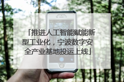 推进人工智能赋能新型工业化，宁波数字安全产业基地投运上线