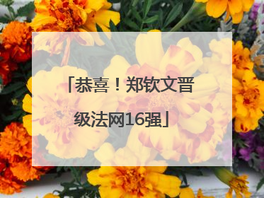 恭喜！郑钦文晋级法网16强