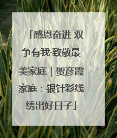 感恩奋进 双争有我·致敬最美家庭｜贺彦霞家庭：银针彩线绣出好日子