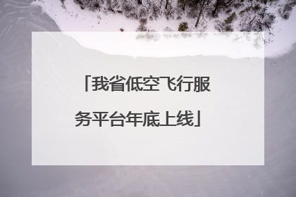 我省低空飞行服务平台年底上线